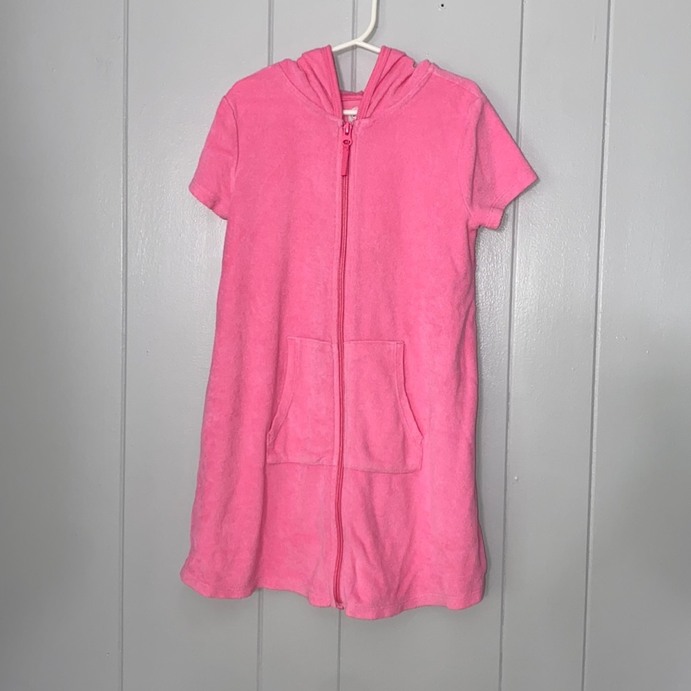 Wonder Nation Girl’s Pink Swimsuit Terry Cloth Toweling Coverup Size M (7/8)